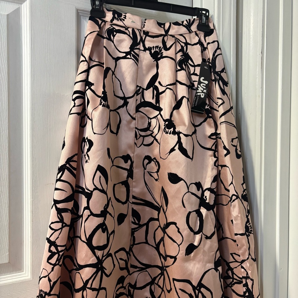 Pink and Black Barbiecore Floral Wimsigoth Burnt Velvet Maxi  Skirt Size 0-1